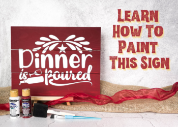 Dinner is Poured Paint Sign