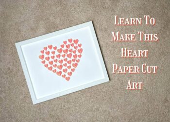 Pink Heart Paper Cut Art