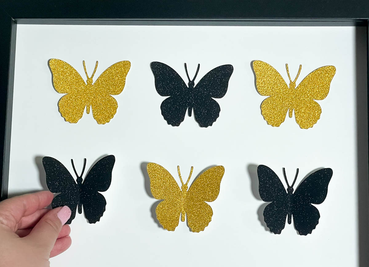 Gold and Black Butterflies Paper Art Cut Outs